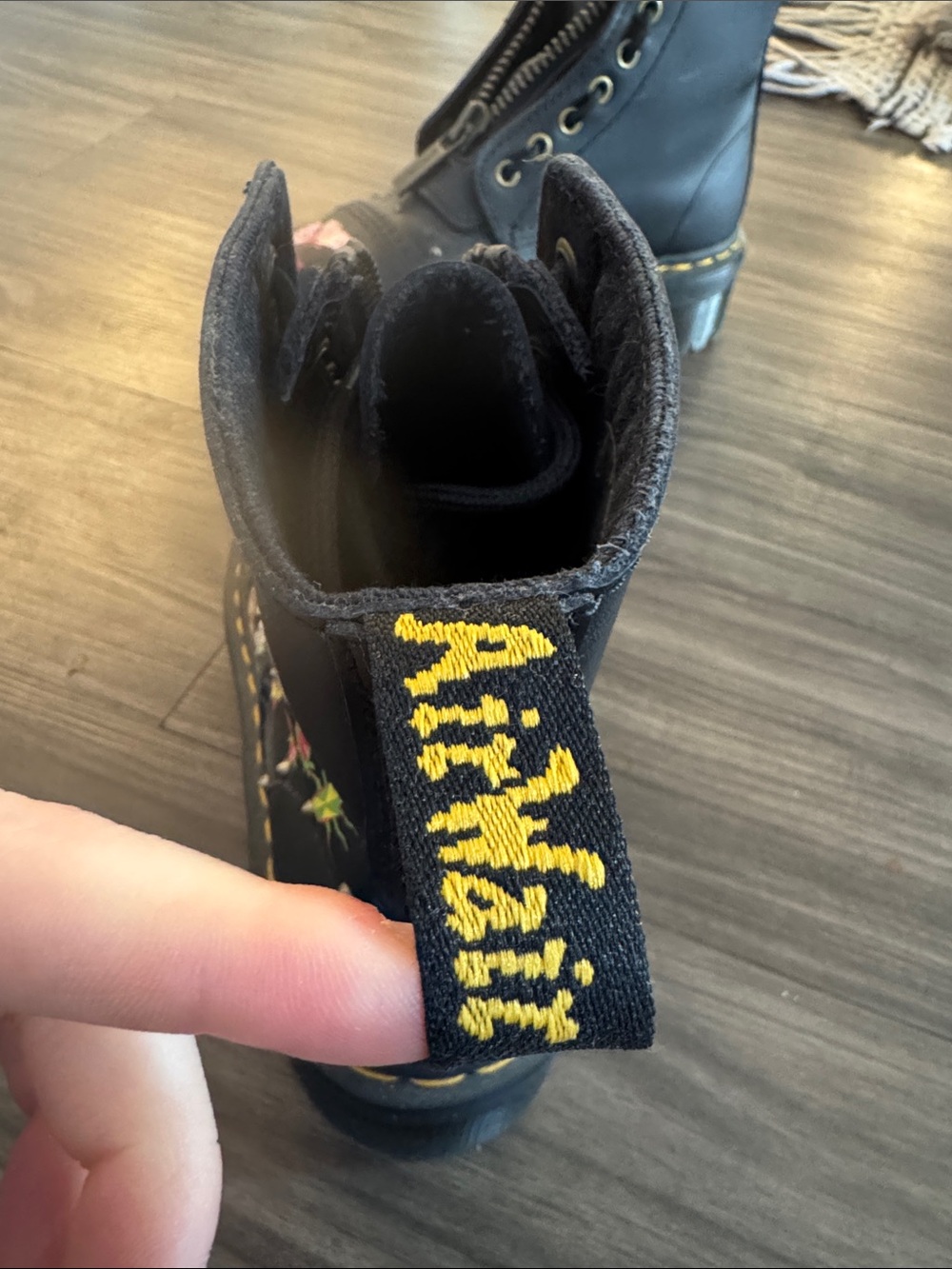 Dr. Martens Black Floral Platform Combat Boots - Picture 2 of 8